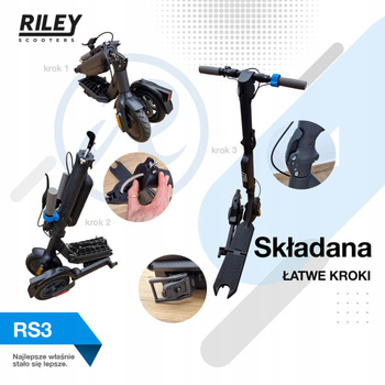 Hulajnoga elektryczna RILEY RS3 25km 350W 8,5" Czarny