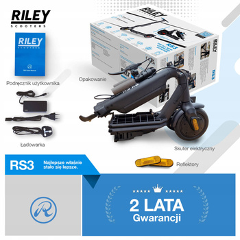 Hulajnoga elektryczna RILEY RS3 25km 350W 8,5" Czarny