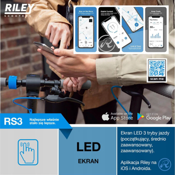 Hulajnoga elektryczna RILEY RS3 25km 350W 8,5" Czarny