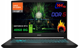 Gaming MSI Bravo Ryzen 7 7735HS 15' 144Hz DDR5 32GB SSD 2000GB RTX 4060 W11